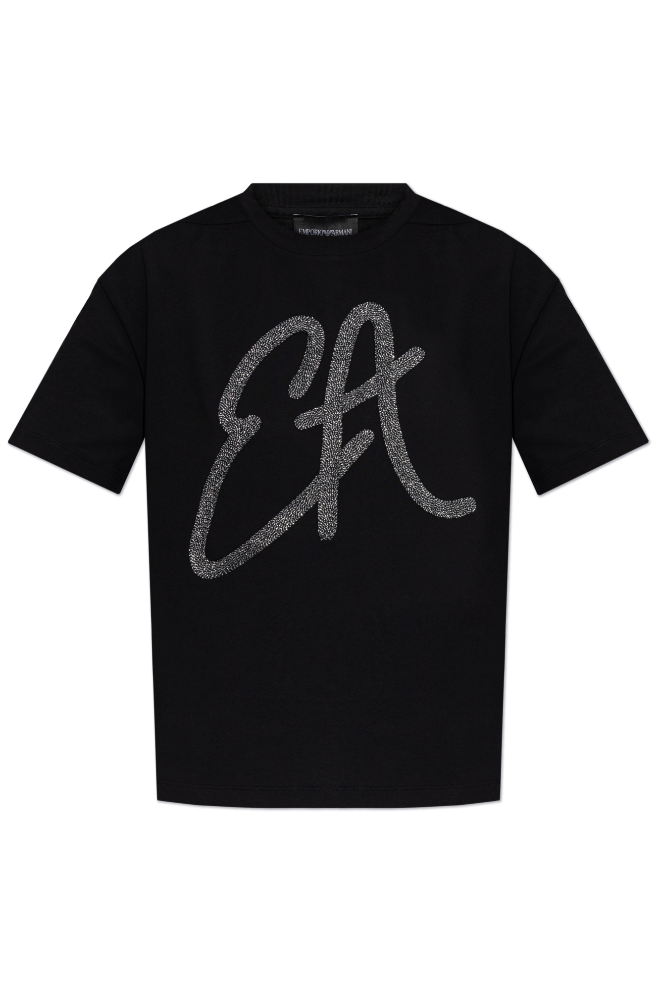 Tシャツ・カットソー EMPORIO ARMANI Woman T-Shirt Black EW001523AF12573 UC001 Women's Brand T-Shirt Black EA7 Emporio Armani in Qatar -SSS